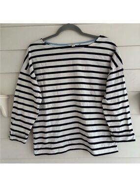 Boden Navy Blue Striped 3/4 Sleeve Top Women’s Size 8